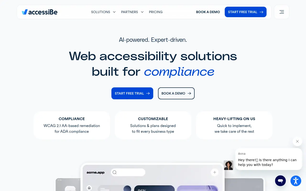 accessiBe screenshot