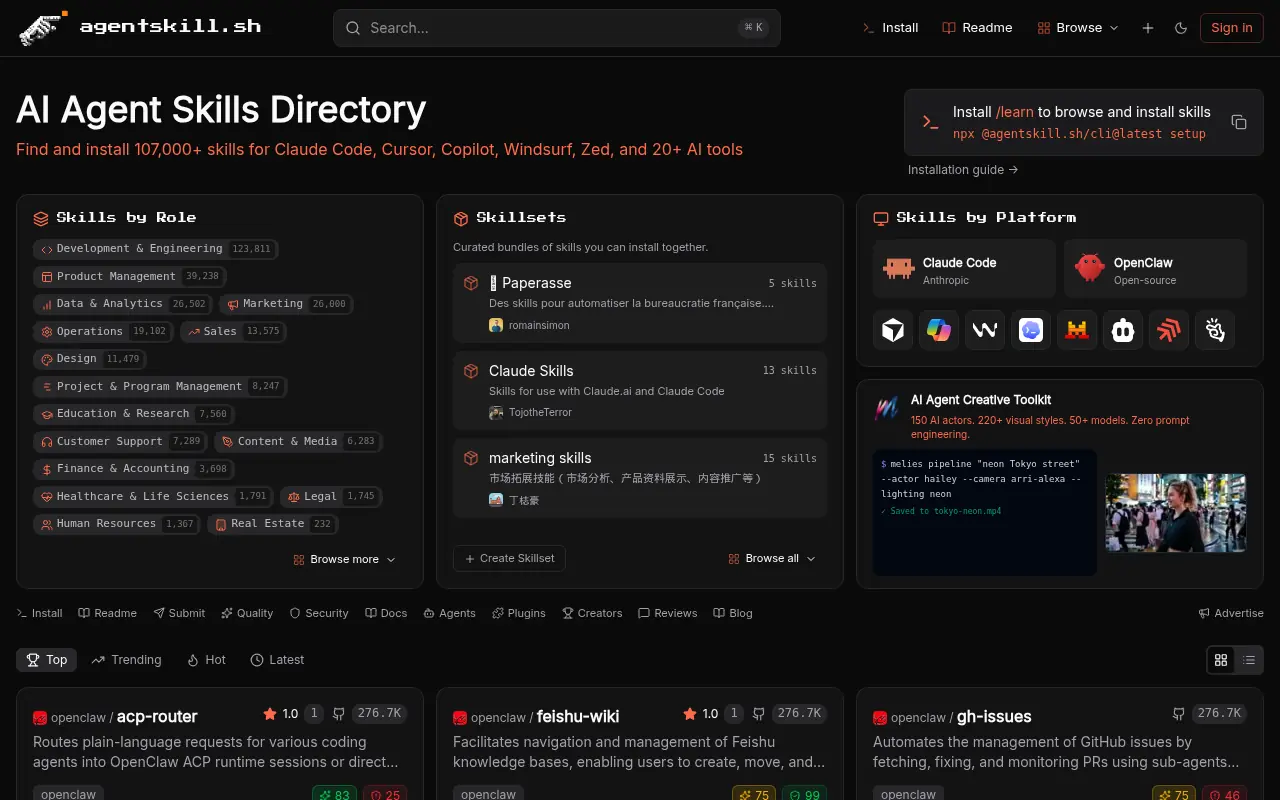 agentskill.sh screenshot