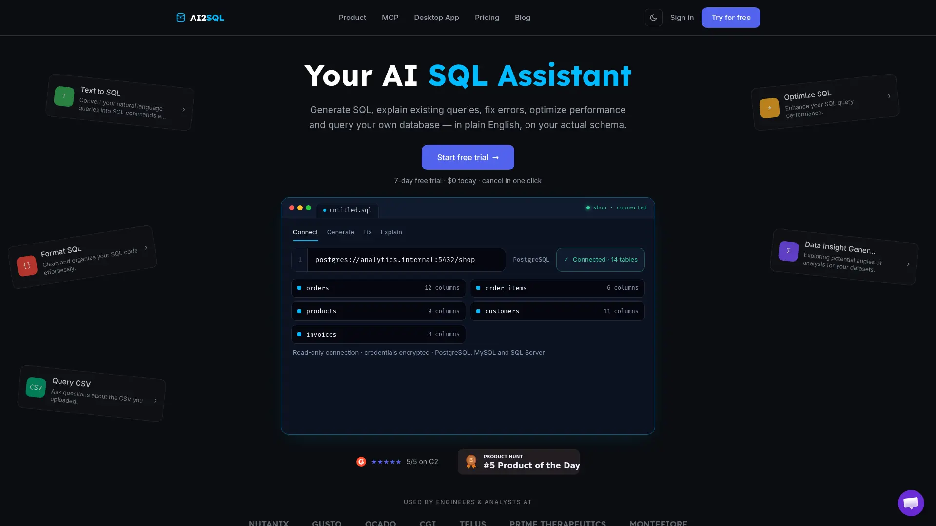 AI2SQL screenshot