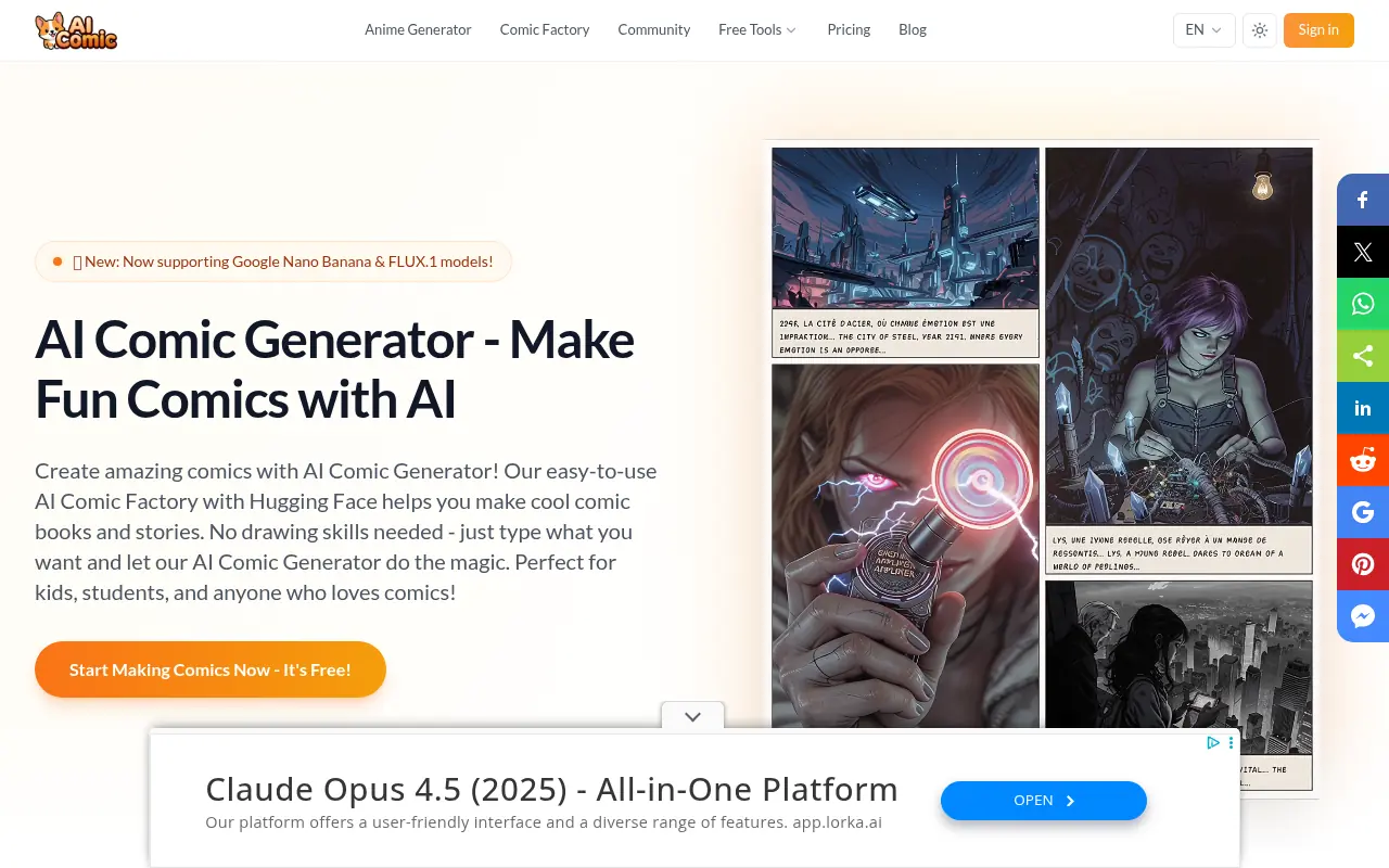 AI Comic Generator screenshot