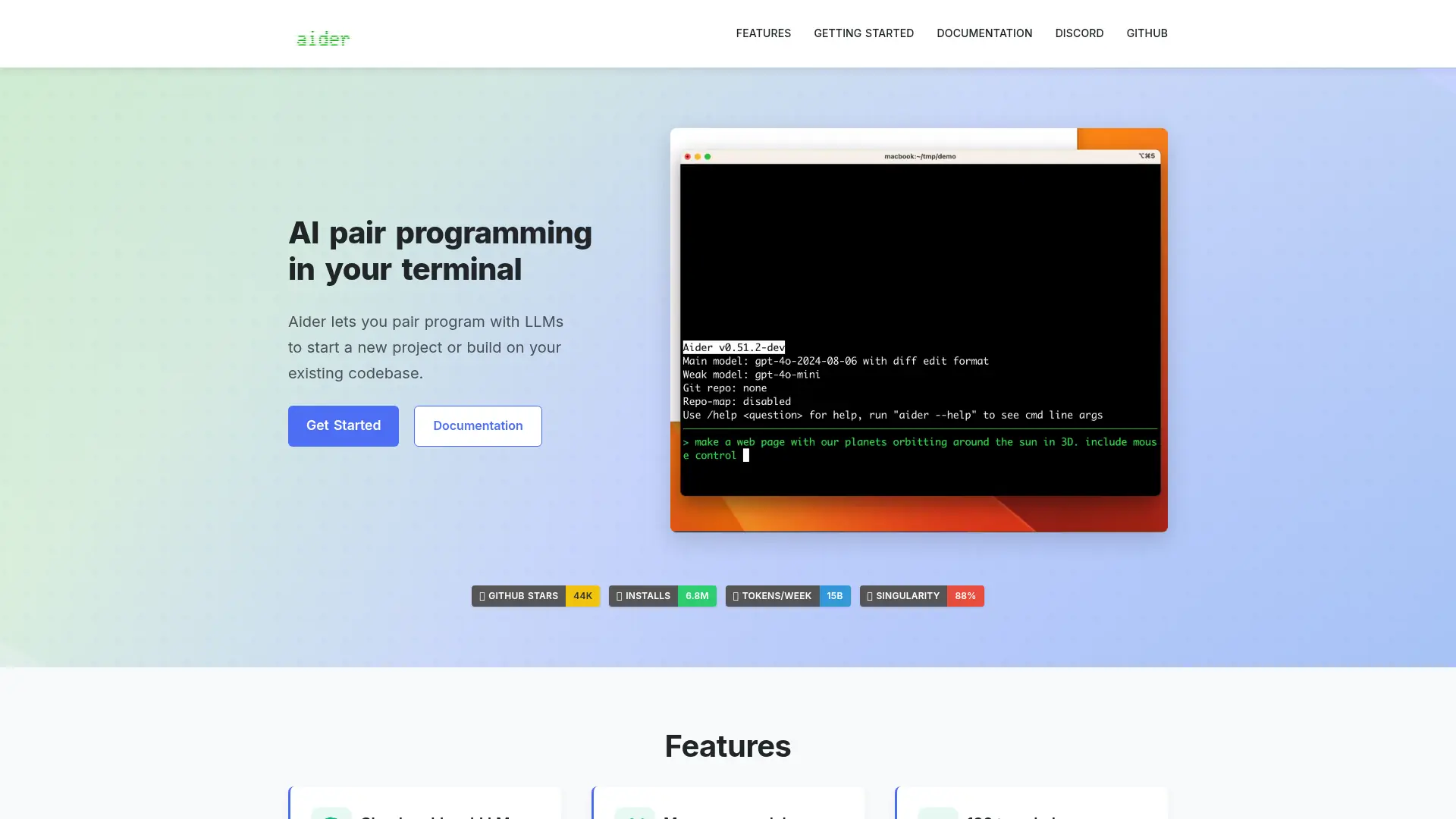 Aider screenshot