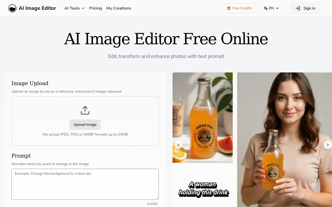 AI Image Editor screenshot