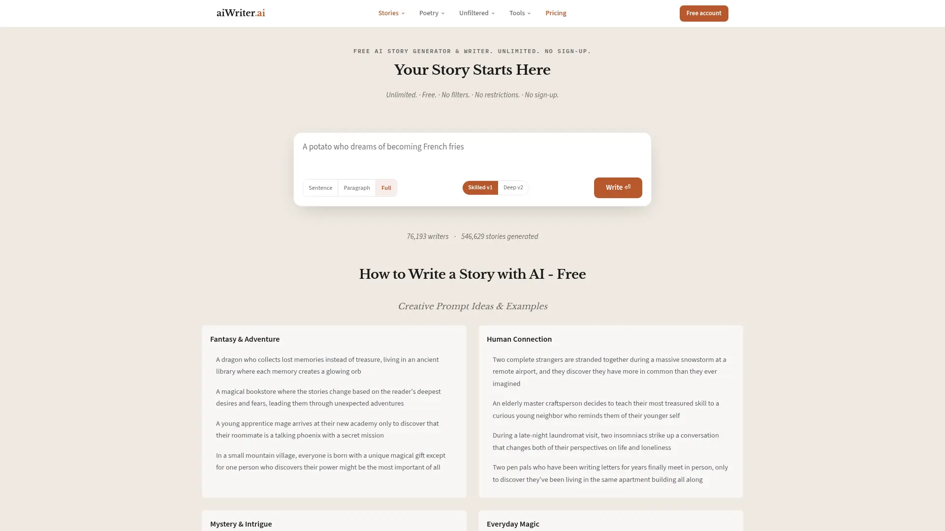 aiWriter.ai screenshot