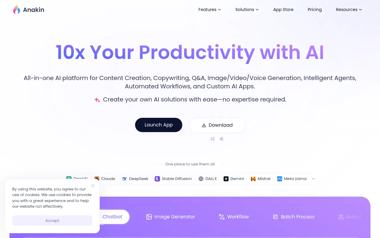 Anakin AI screenshot