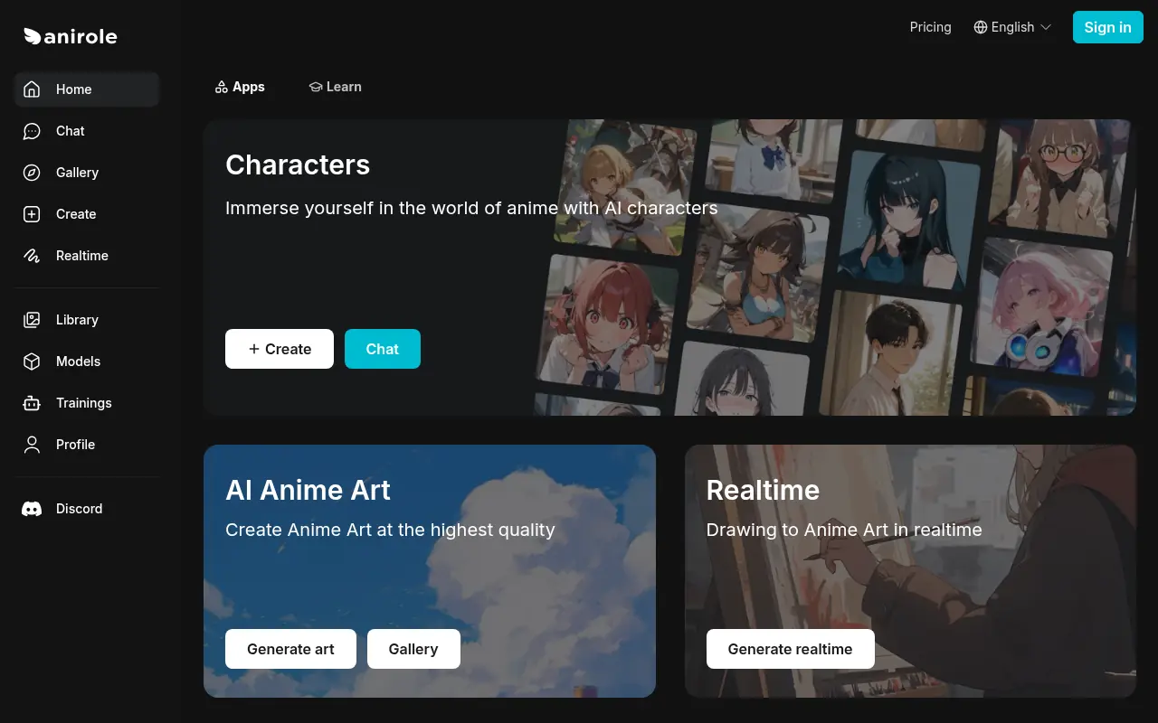 Anirole screenshot