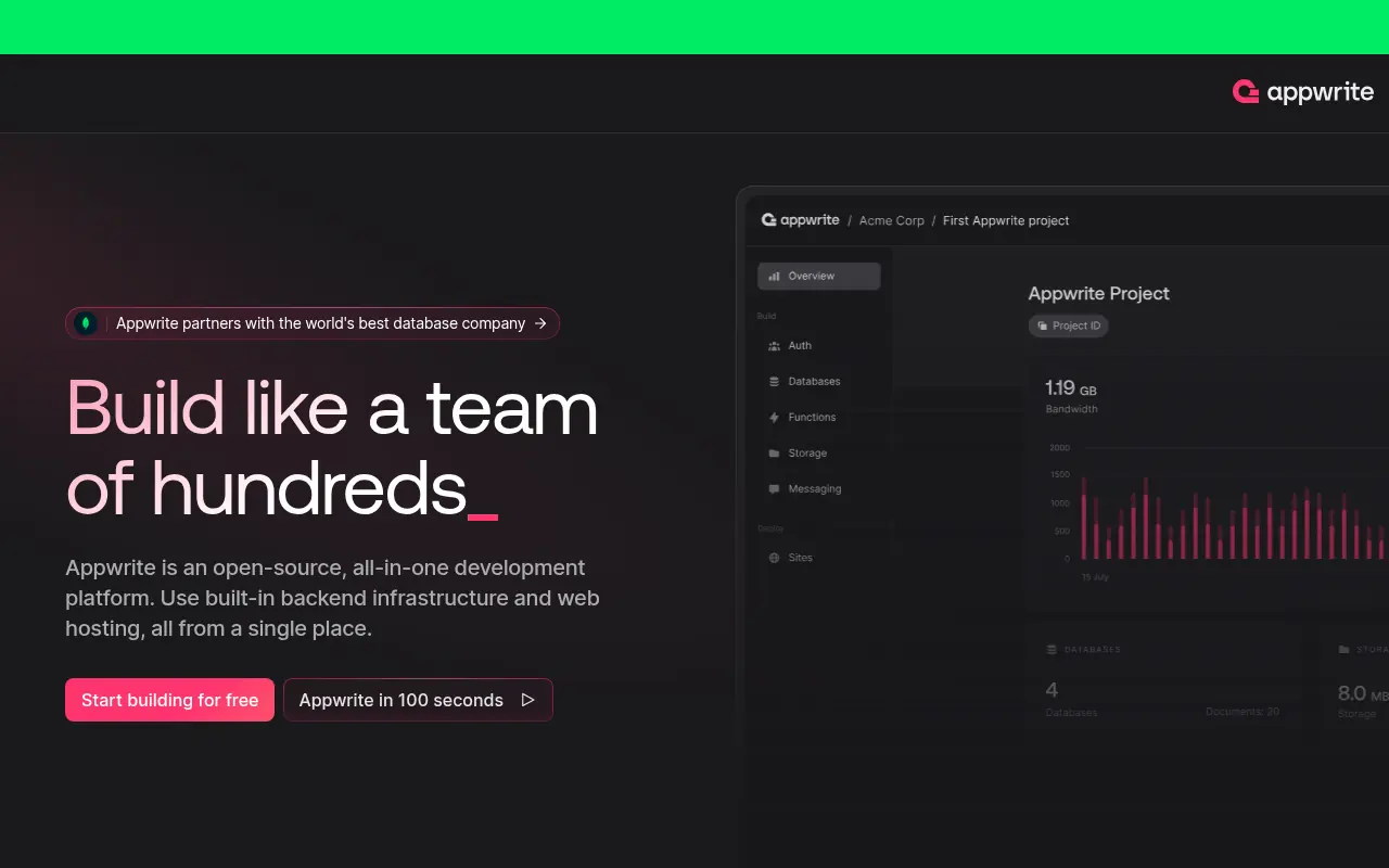 Appwrite screenshot