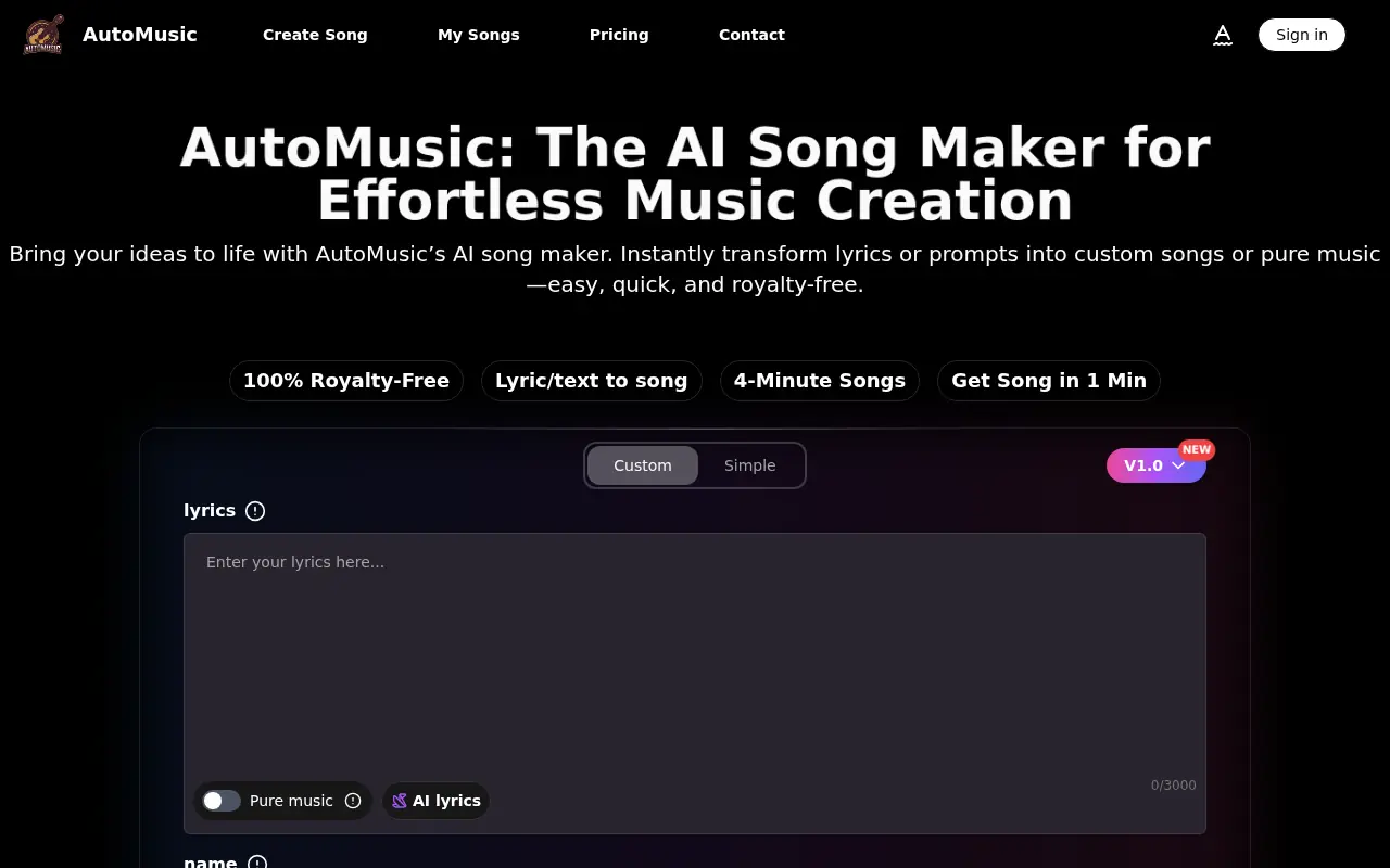 AutoMusic screenshot