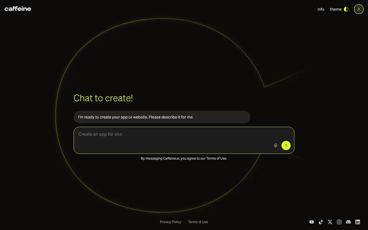 Caffeine AI screenshot