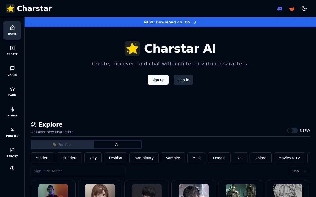 Charstar screenshot