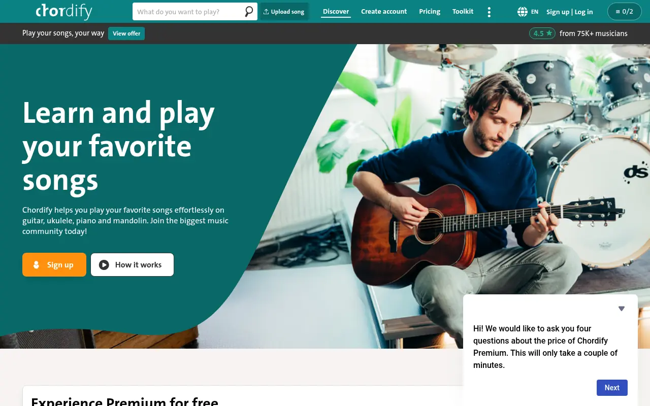 Chordify screenshot