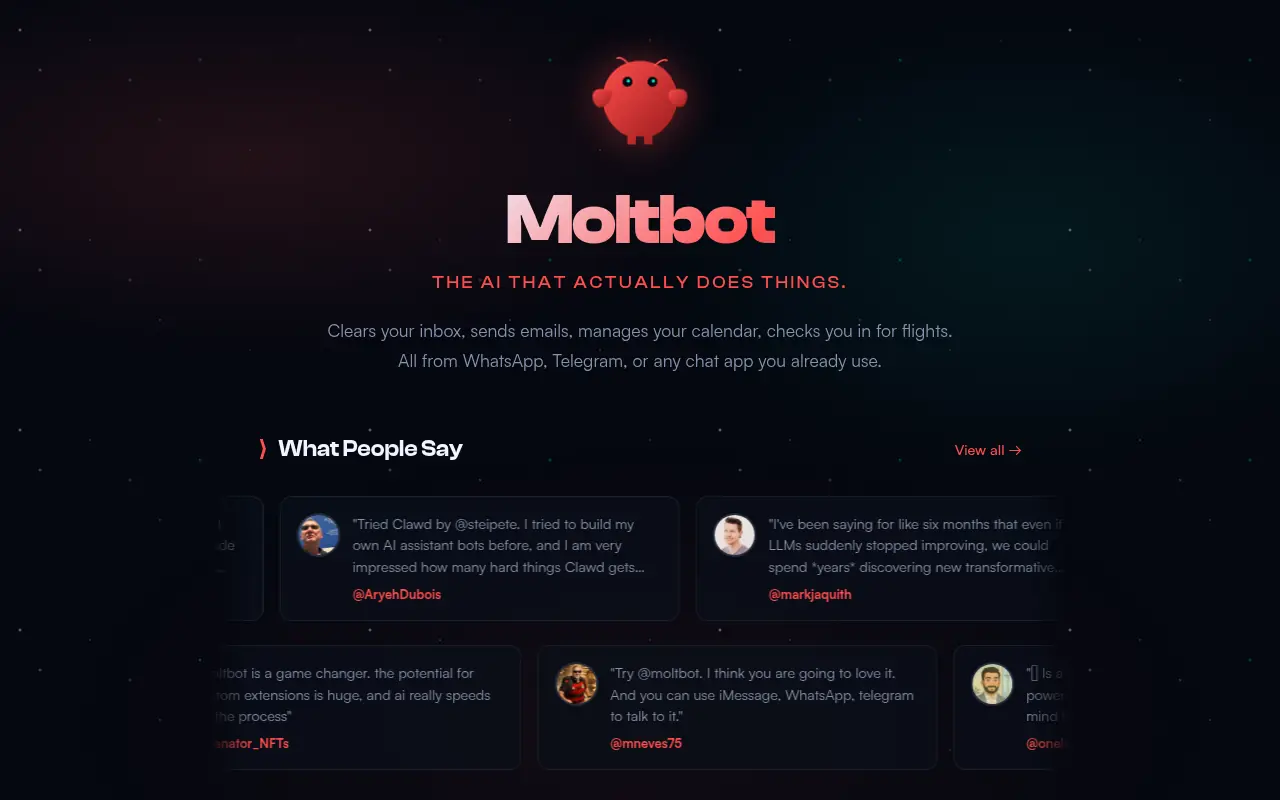 Moltbot (formerly Clawdbot) screenshot
