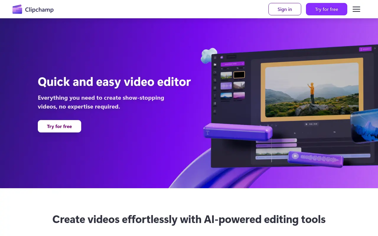 Clipchamp screenshot