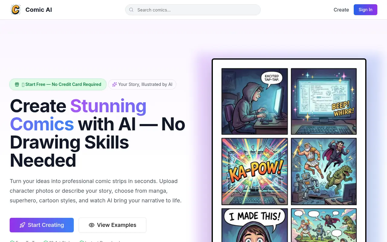 Comicai screenshot
