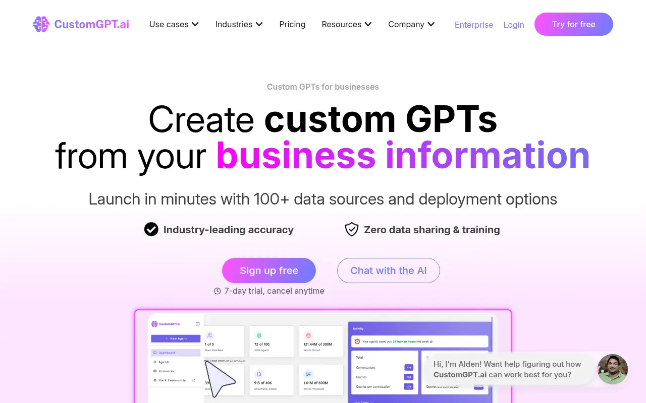 CustomGPT.ai screenshot