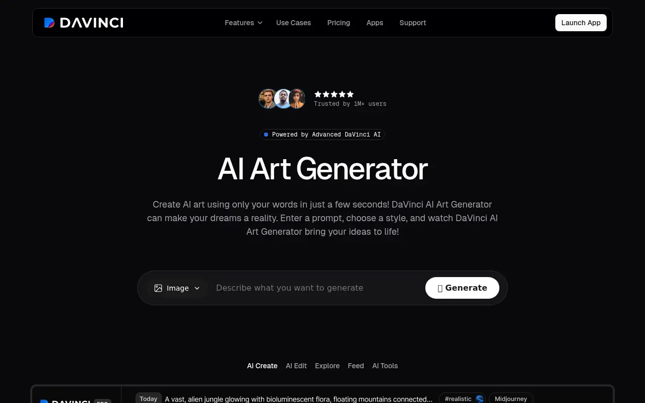 DaVinci AI screenshot