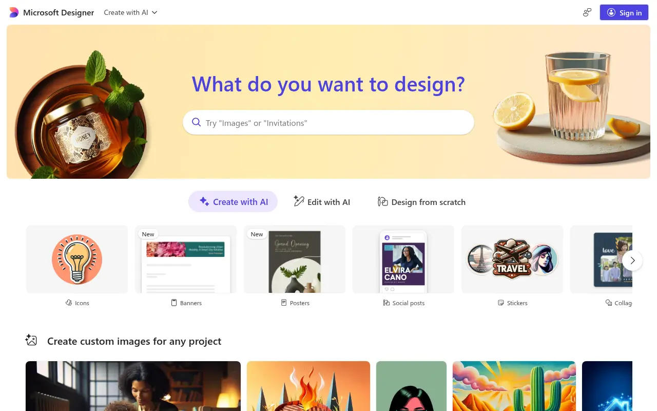 Microsoft Designer screenshot