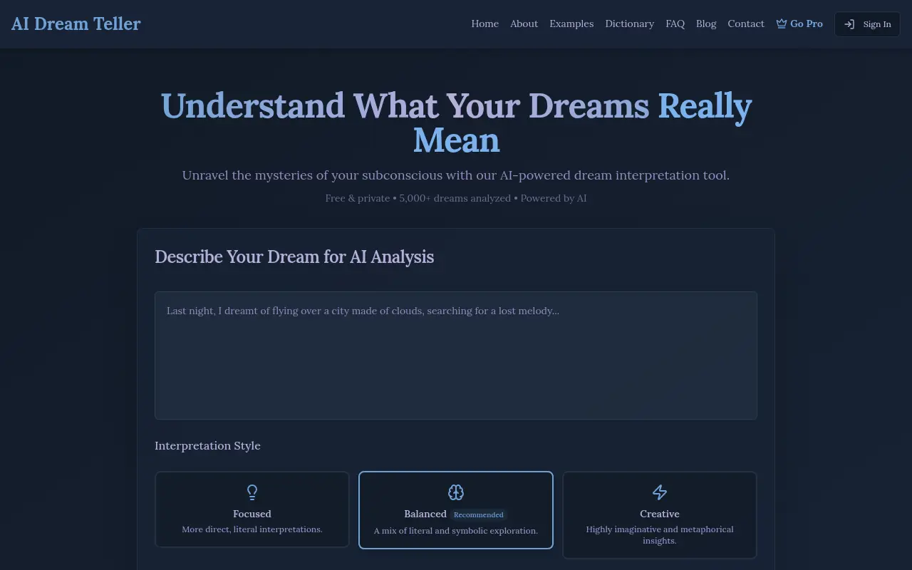 AI Dream Teller screenshot