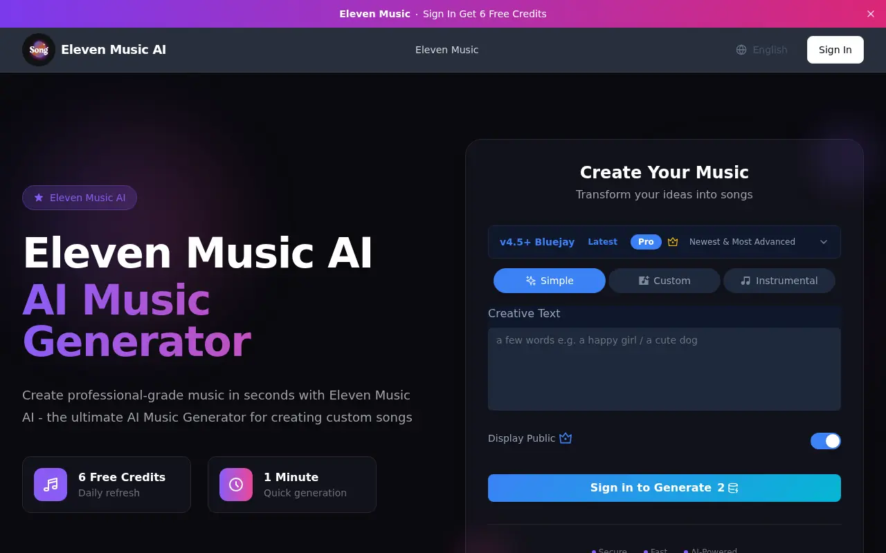 Eleven Music AI screenshot