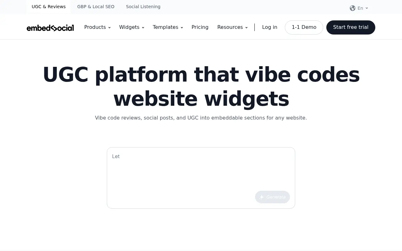 EmbedSocial screenshot
