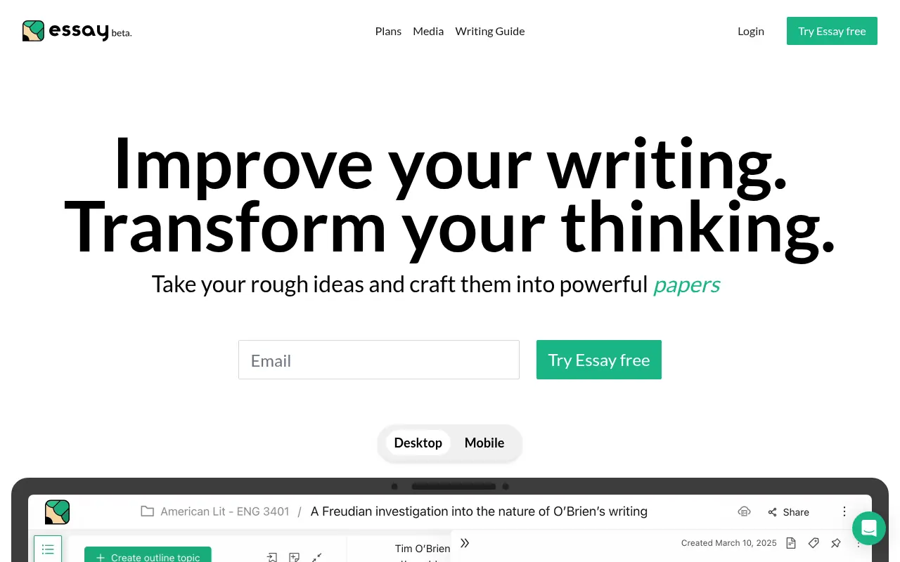 Essay screenshot