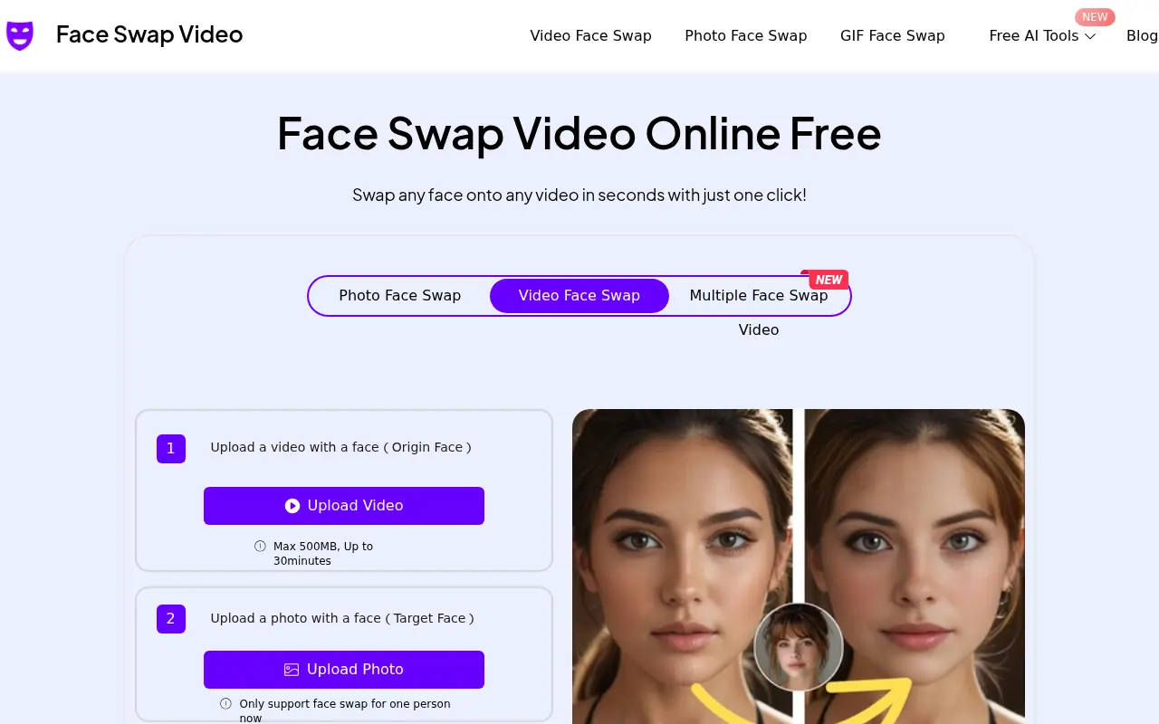 FaceSwapVideo.ai screenshot