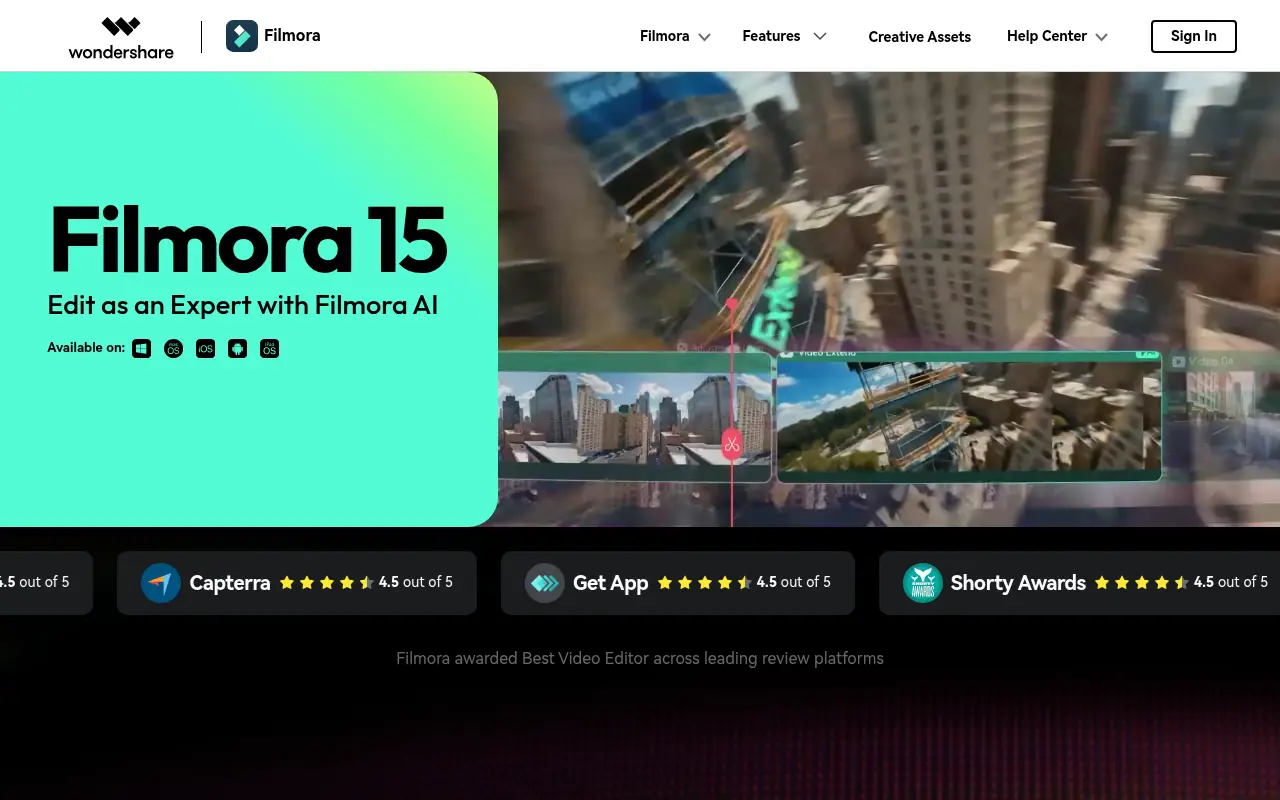 Filmora (Wondershare) screenshot