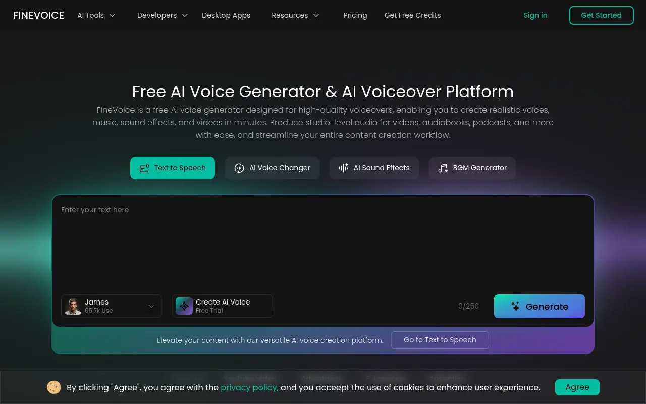 FineVoice Text to Speech screenshot