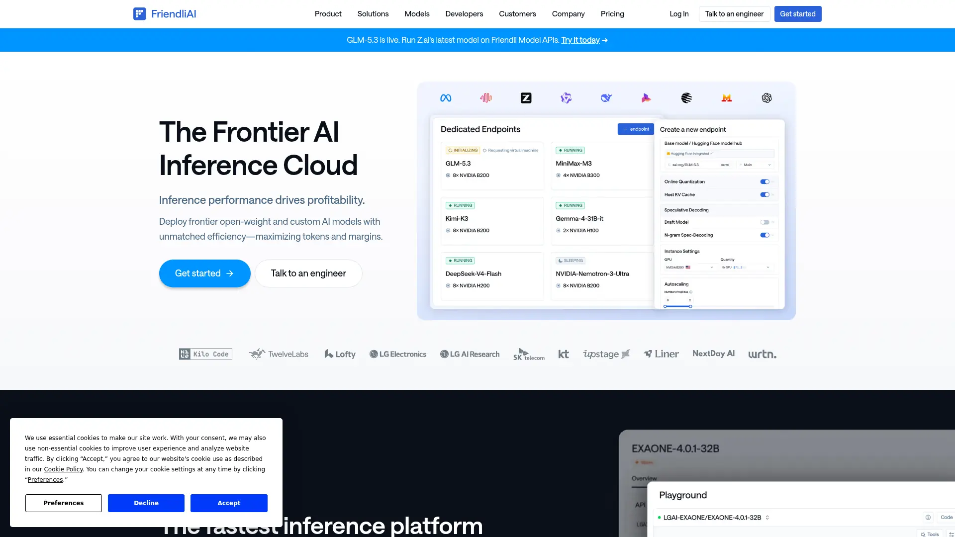 FriendliAI screenshot