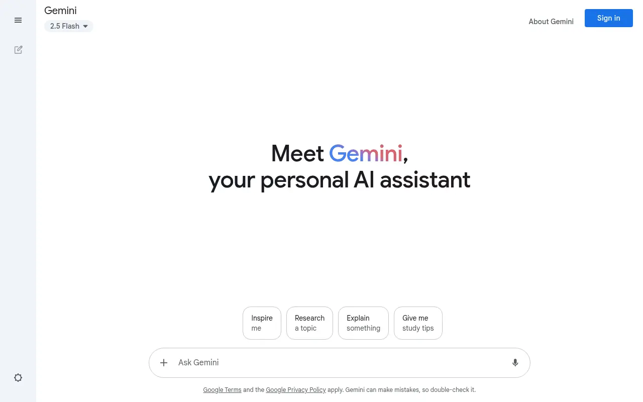 Google Gemini screenshot