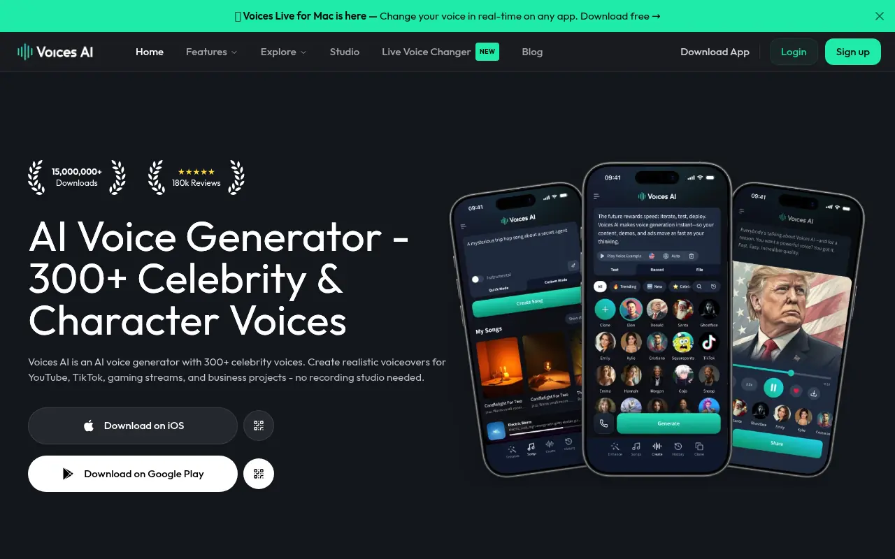 Voices AI screenshot