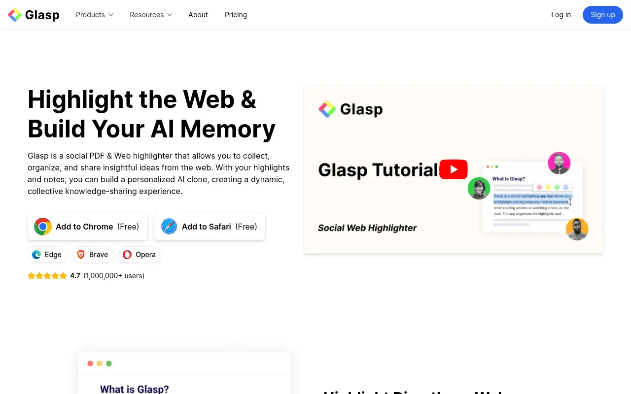 Glasp screenshot