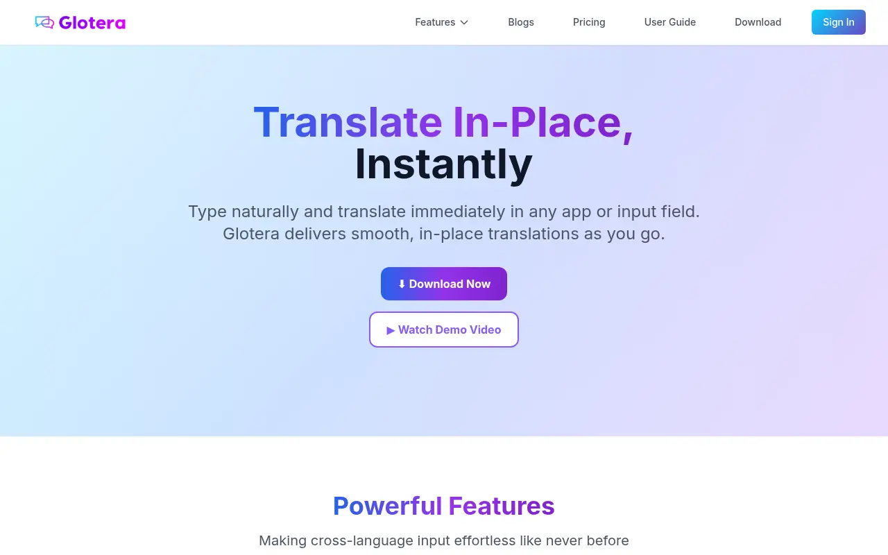 Glotera AI screenshot