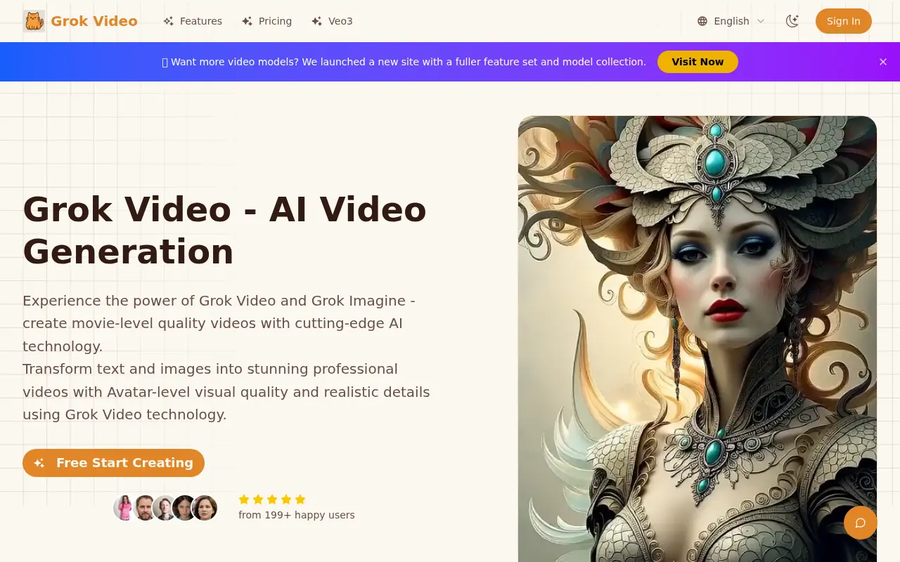 Grok Video screenshot