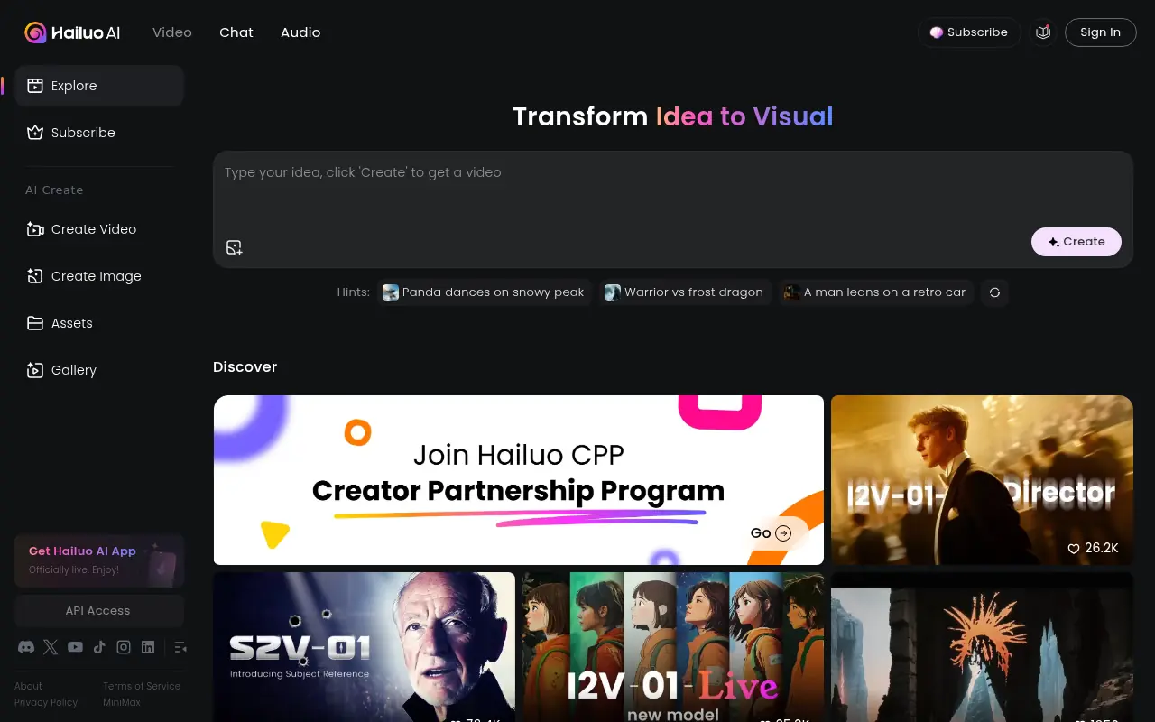 Hailuo AI Video screenshot