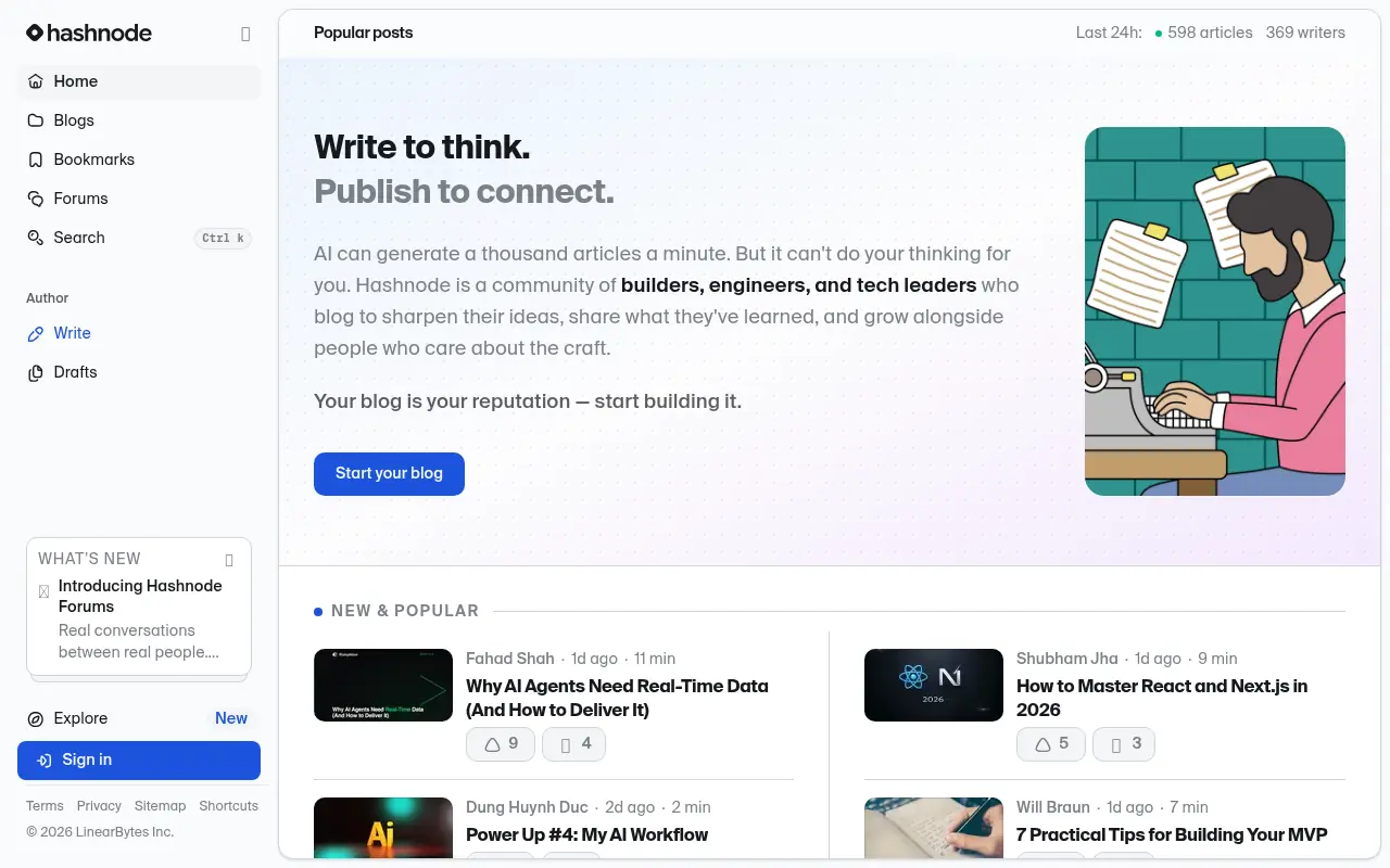 Hashnode screenshot