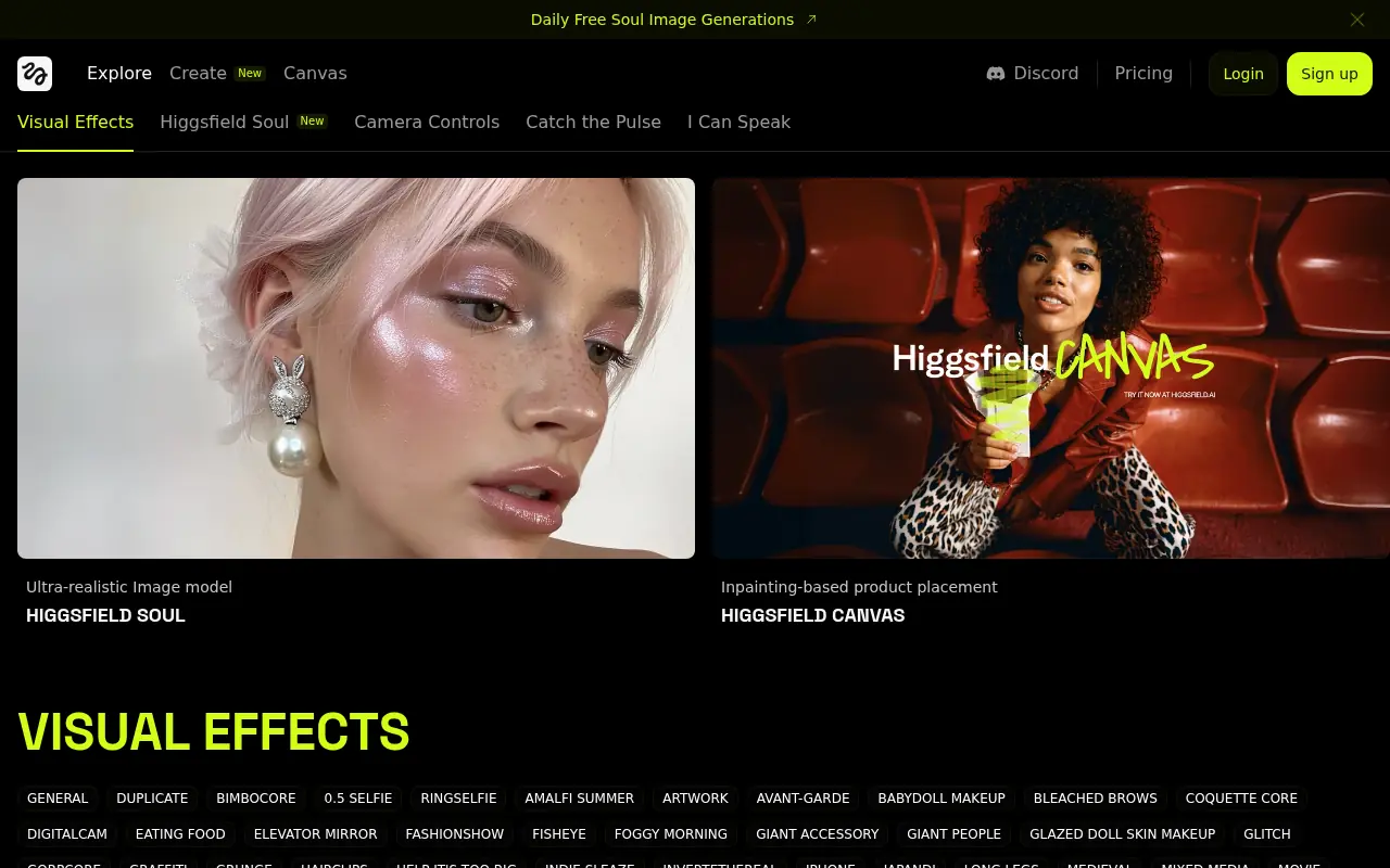 Higgsfield AI screenshot