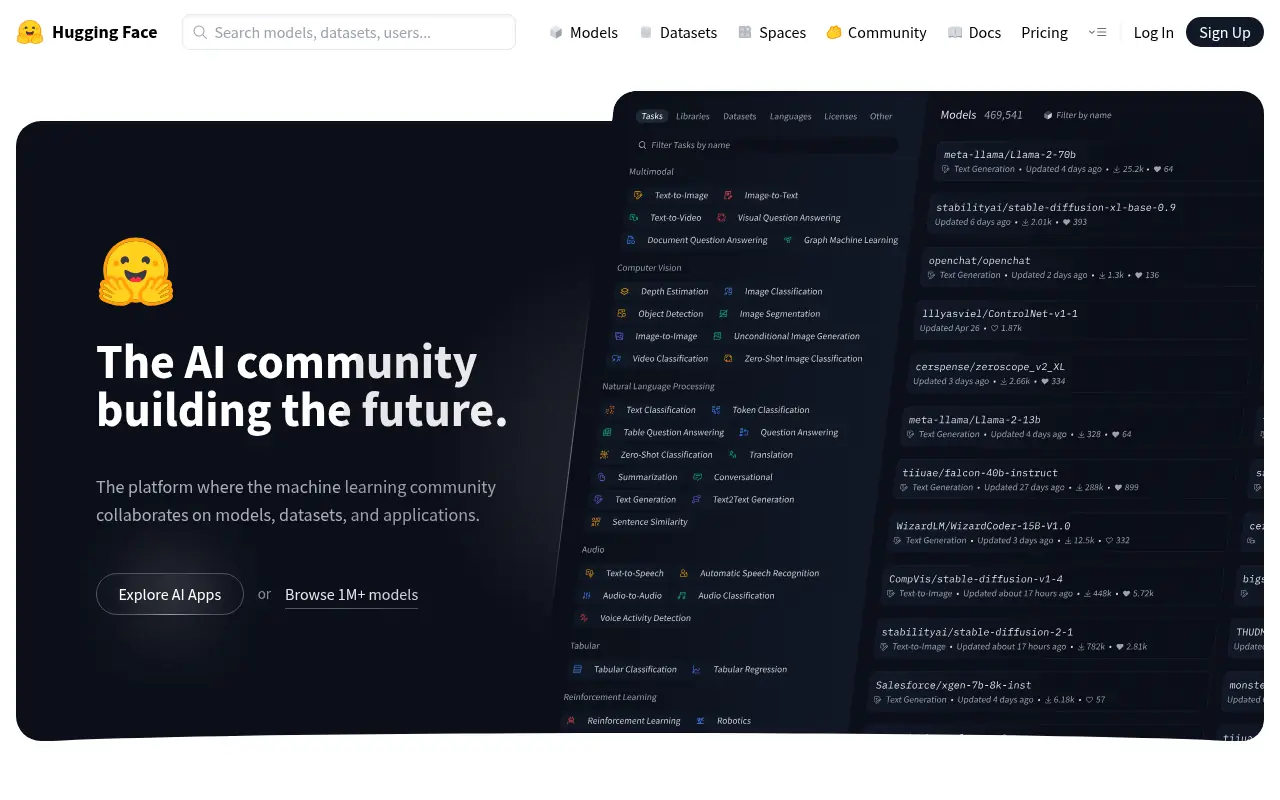 Hugging Face screenshot