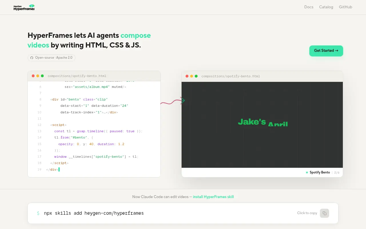 HeyGen HyperFrames screenshot