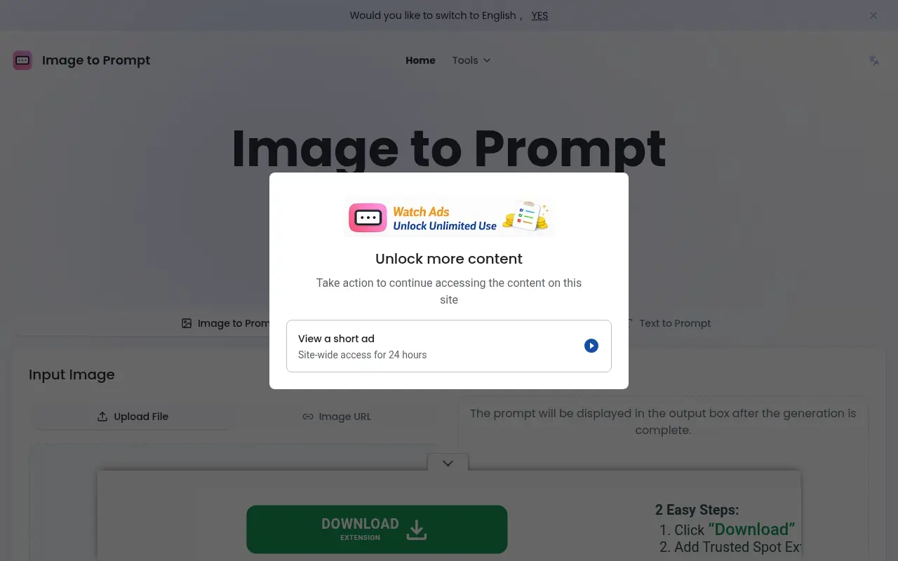 Image to Prompt screenshot