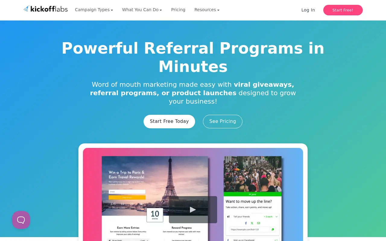 KickoffLabs screenshot