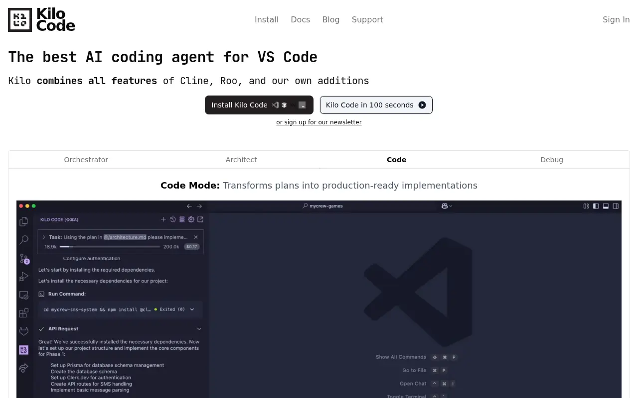 Kilocode AI screenshot