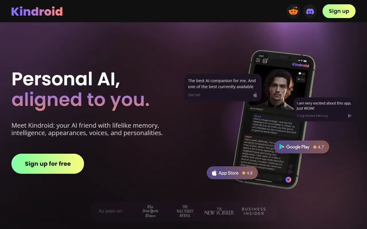 Kindroid AI screenshot