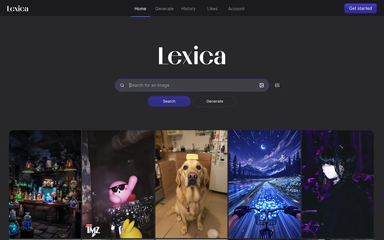 Lexica screenshot