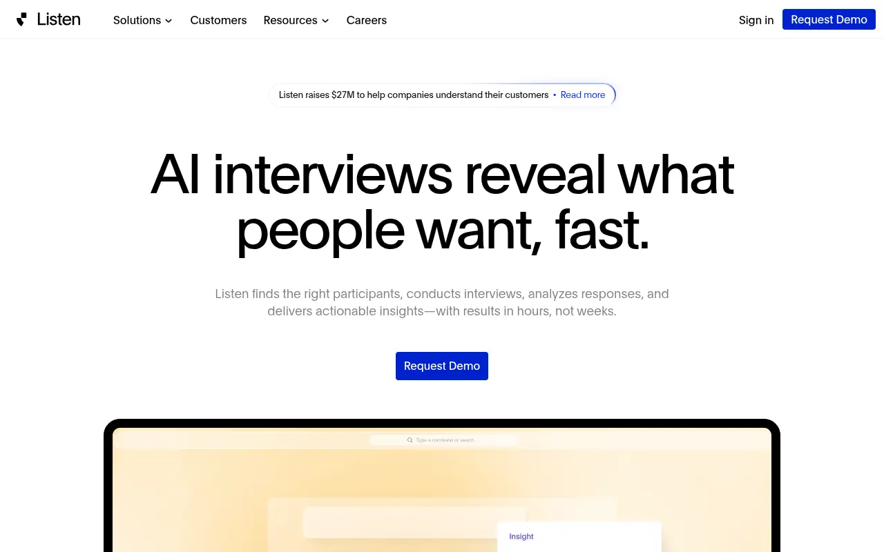 Listen Labs screenshot