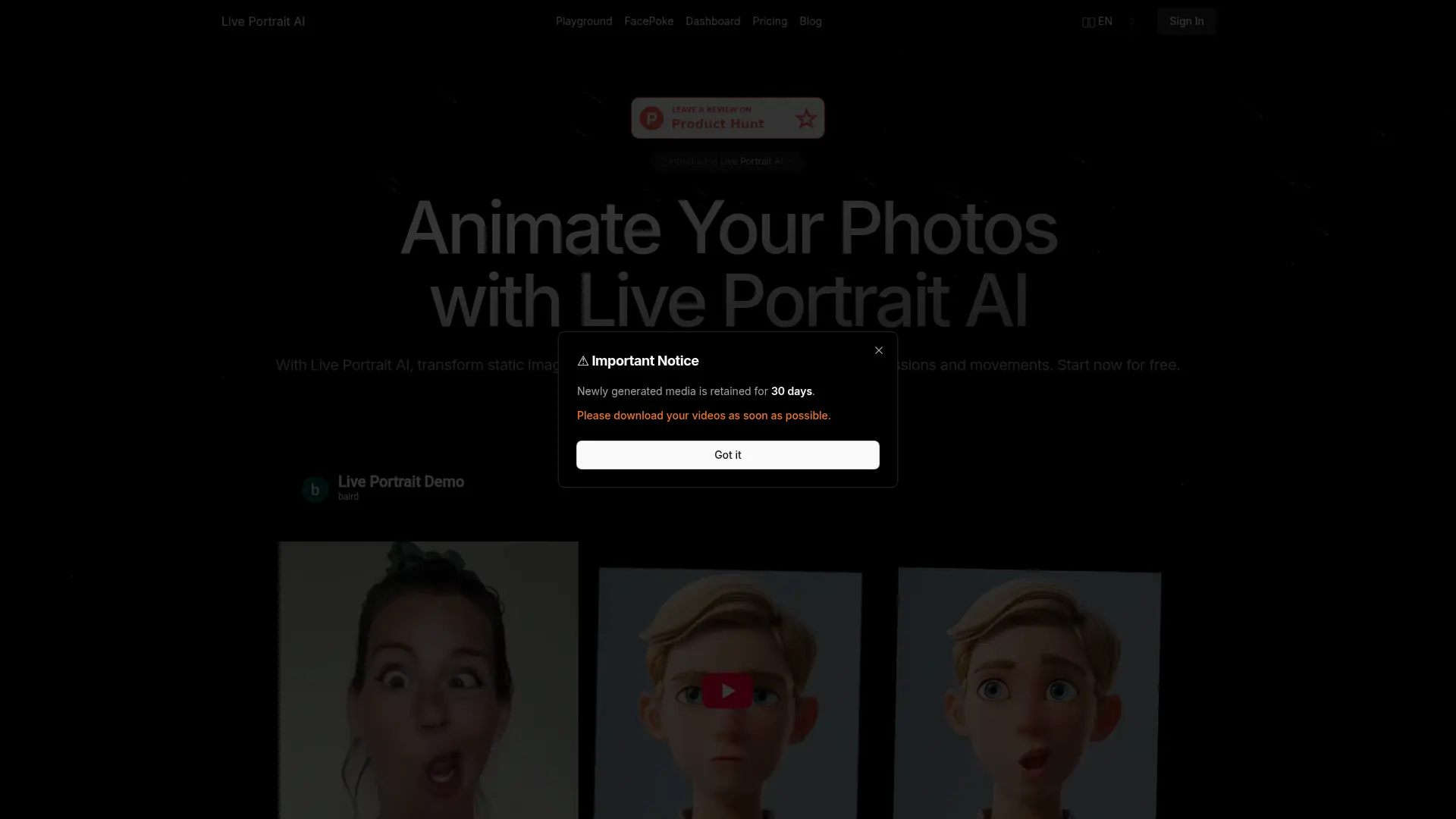 Live Portrait AI screenshot