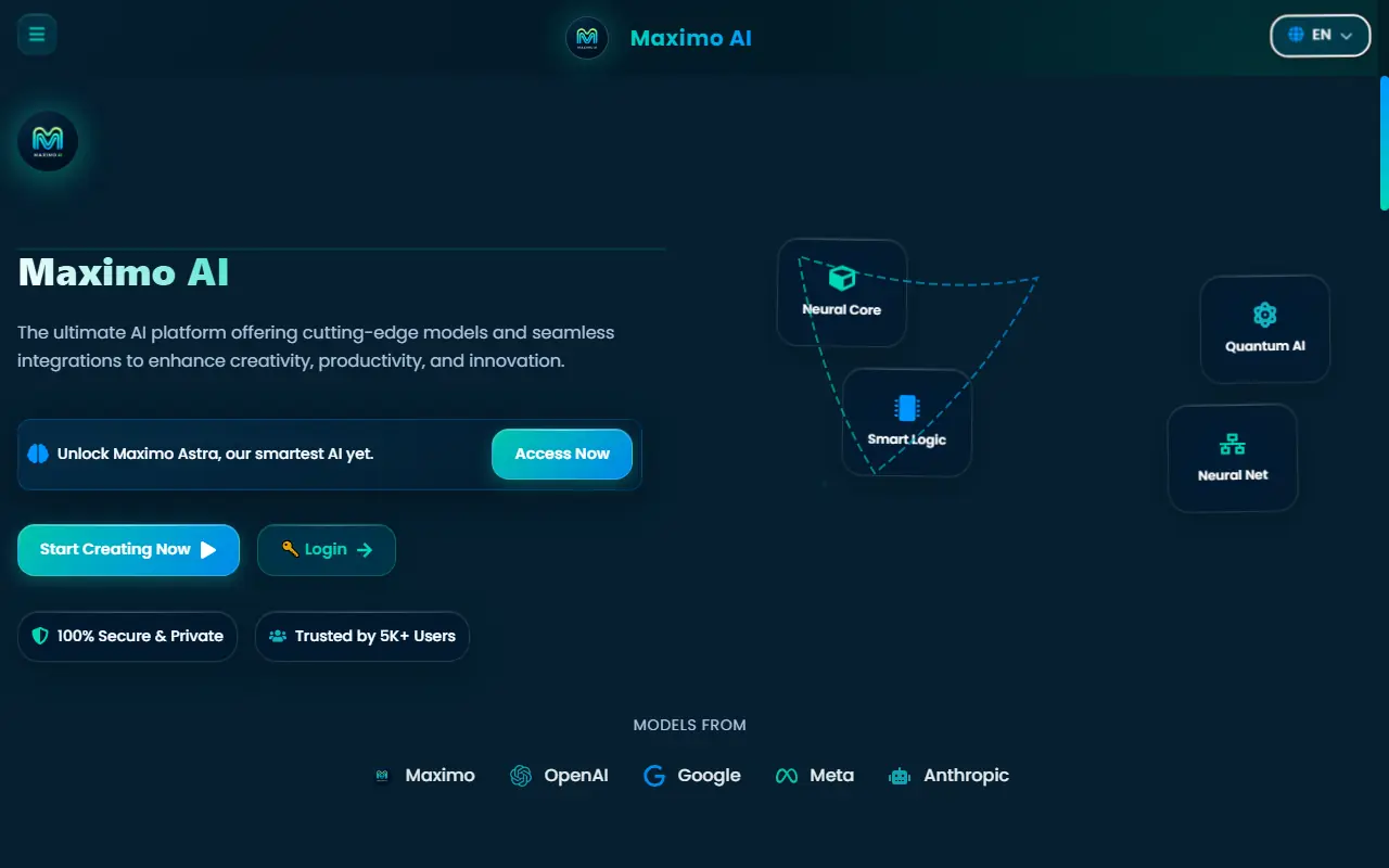 Maximo AI screenshot