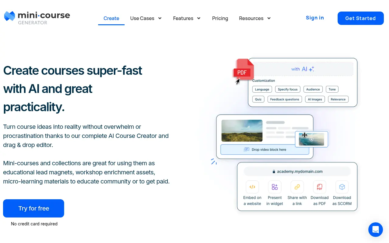 Mini Course Generator screenshot