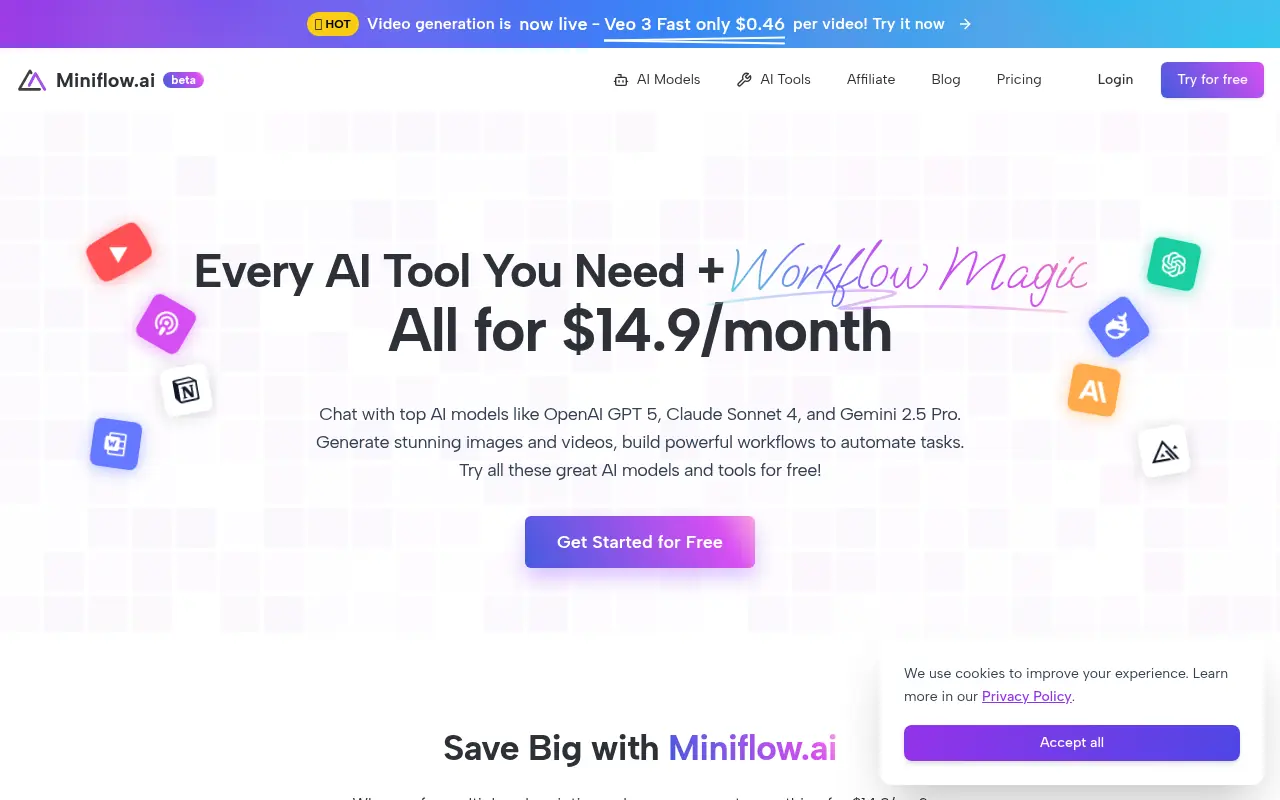 Miniflow.ai screenshot