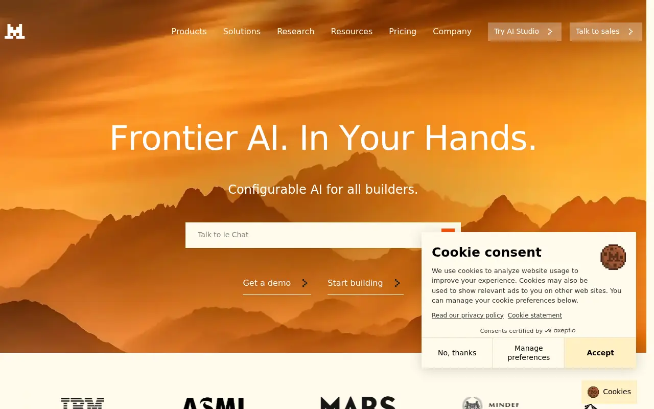 Mistral AI screenshot
