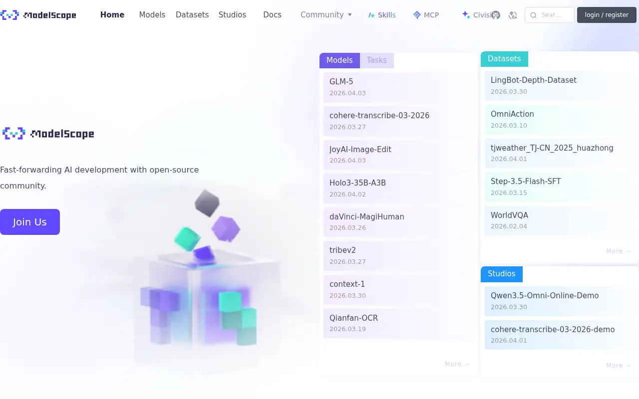ModelScope screenshot